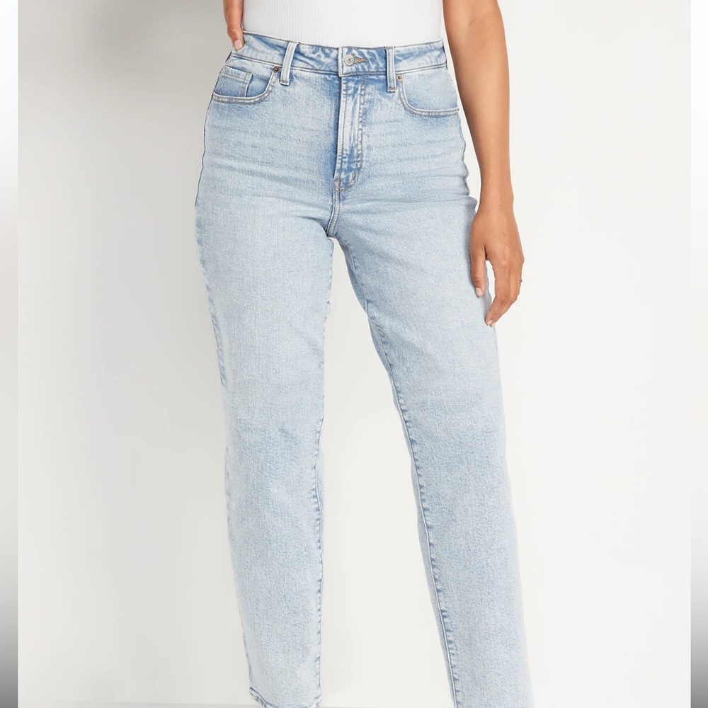 NWT old navy high waisted OG loose jeans light wash